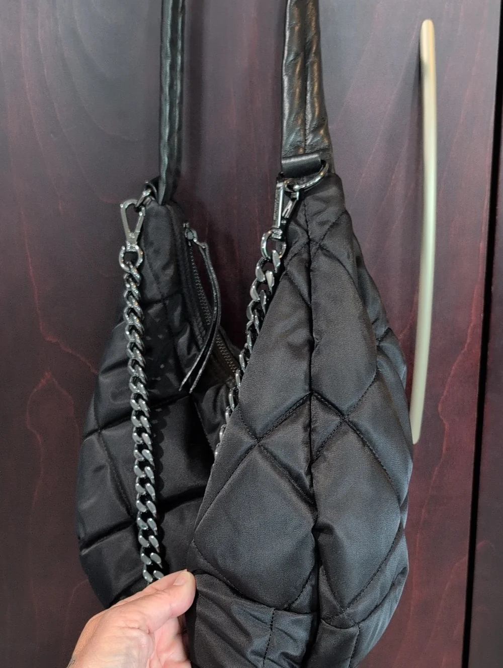 MZ Wallace Madision Shoulder Bag Black/Gunmetal